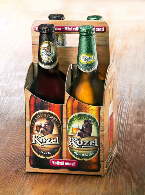 export paper package Kozel beer for Finland