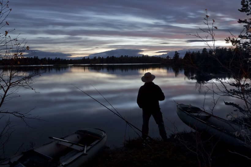 fishing at sweden - roegen naturreservat lake area